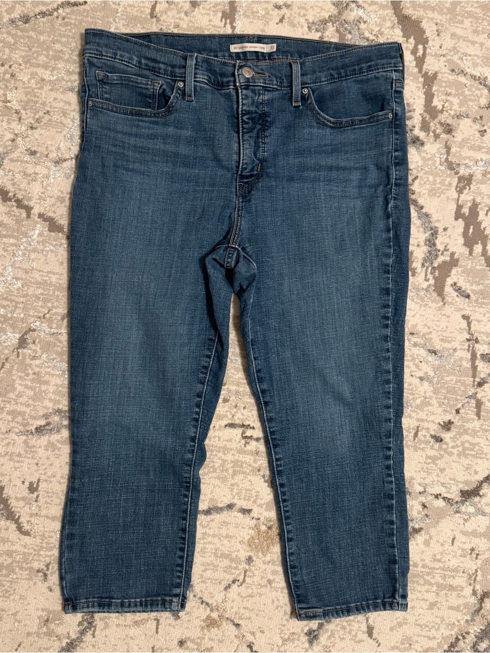 Women's Levi Dark Blue Stretch Denim shaping skinny capris